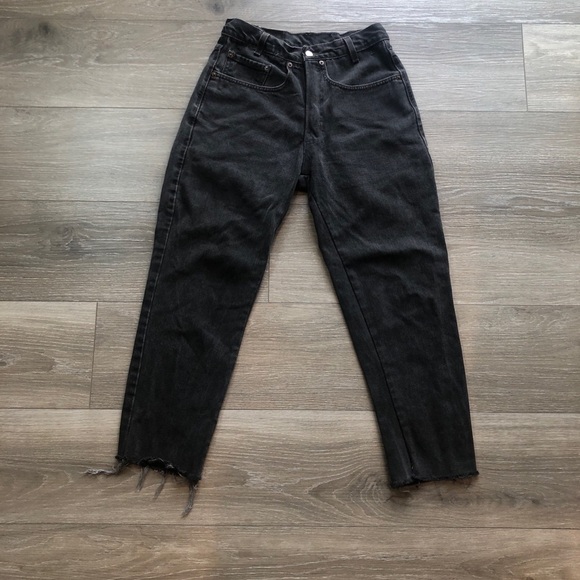 Levi’s 569 Black Denim Jeans With Frayed Hem Size 28 W40 L32 - Picture 3 of 12